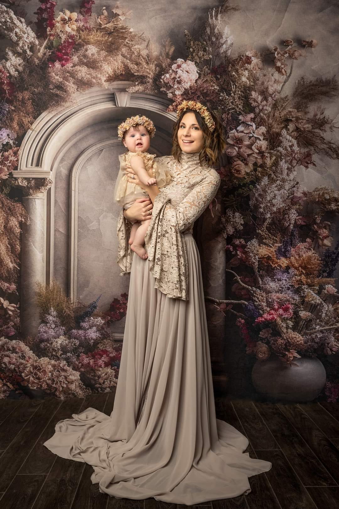 Kate Bohème Automne Arche florale Toile de fond conçue par Rose Abbas - Kate Backdrop FR