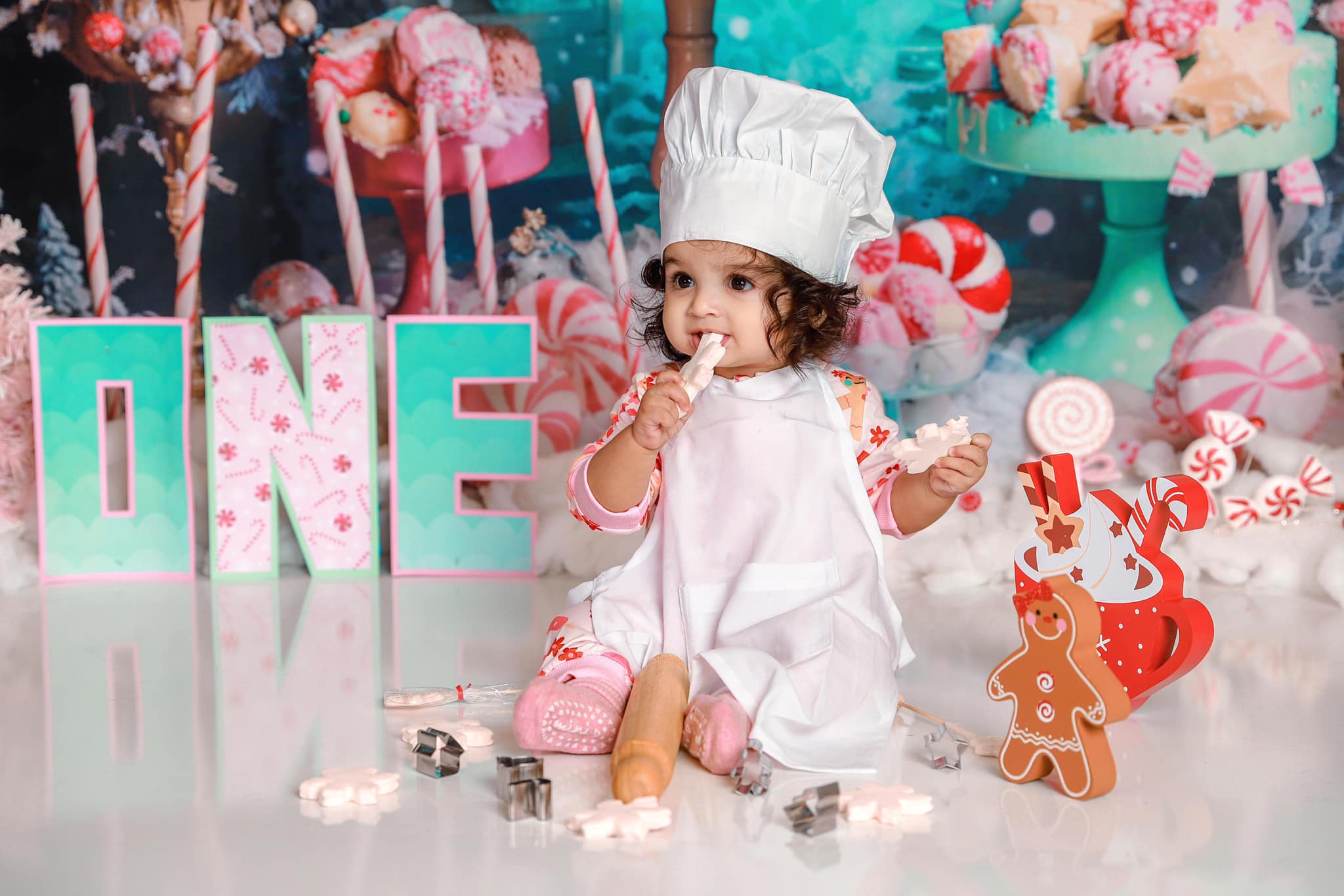 Kate Hiver Bonbons Gâteau Neige Toile de fond conçu par Emetselch - Kate Backdrop FR