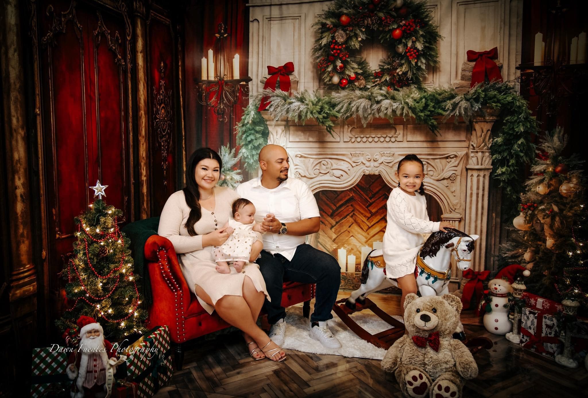 Kate Noël Victorien Mur Rouge Cheminée Ensemble de chambre (8pix8pi&10pix8pi&8pix10pi) - Kate Backdrop FR