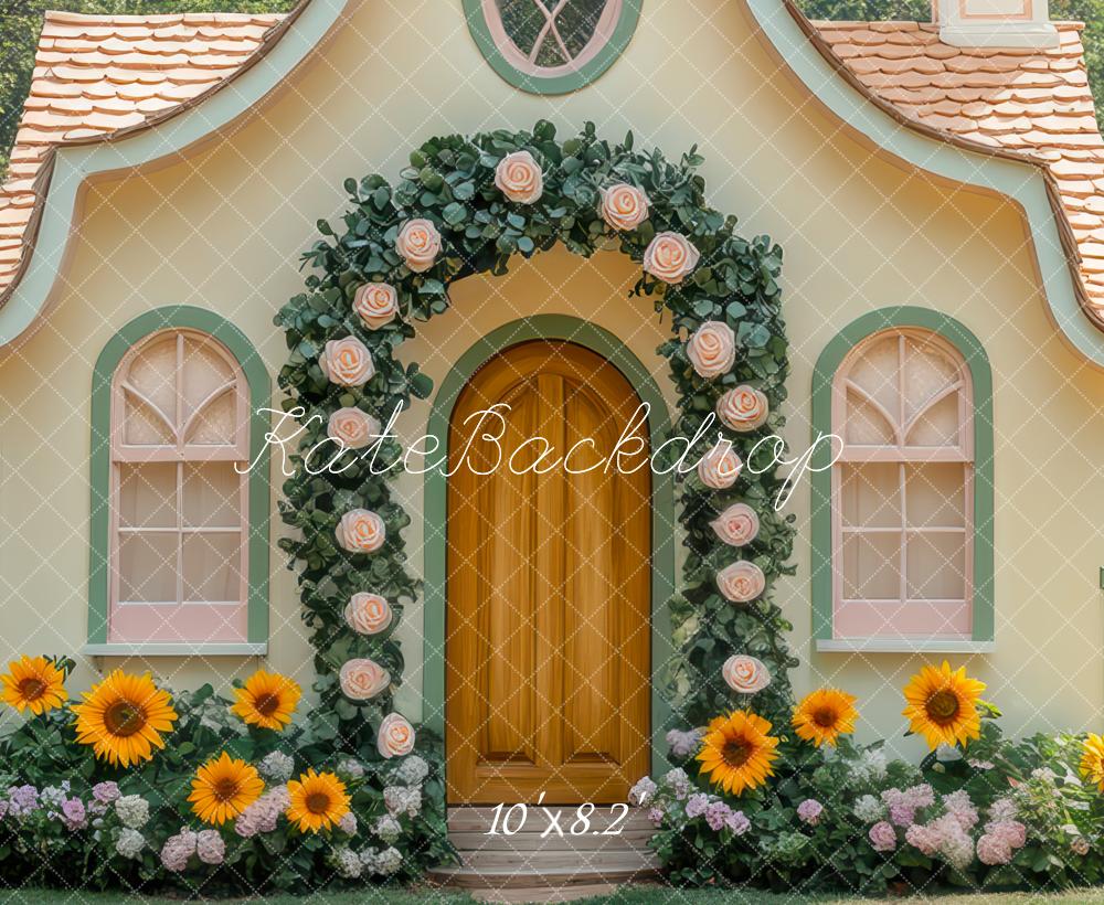 Kate Maison Arche Roses Tournesols Toile de fond conçue par Mini MakeBelieve - Kate Backdrop FR