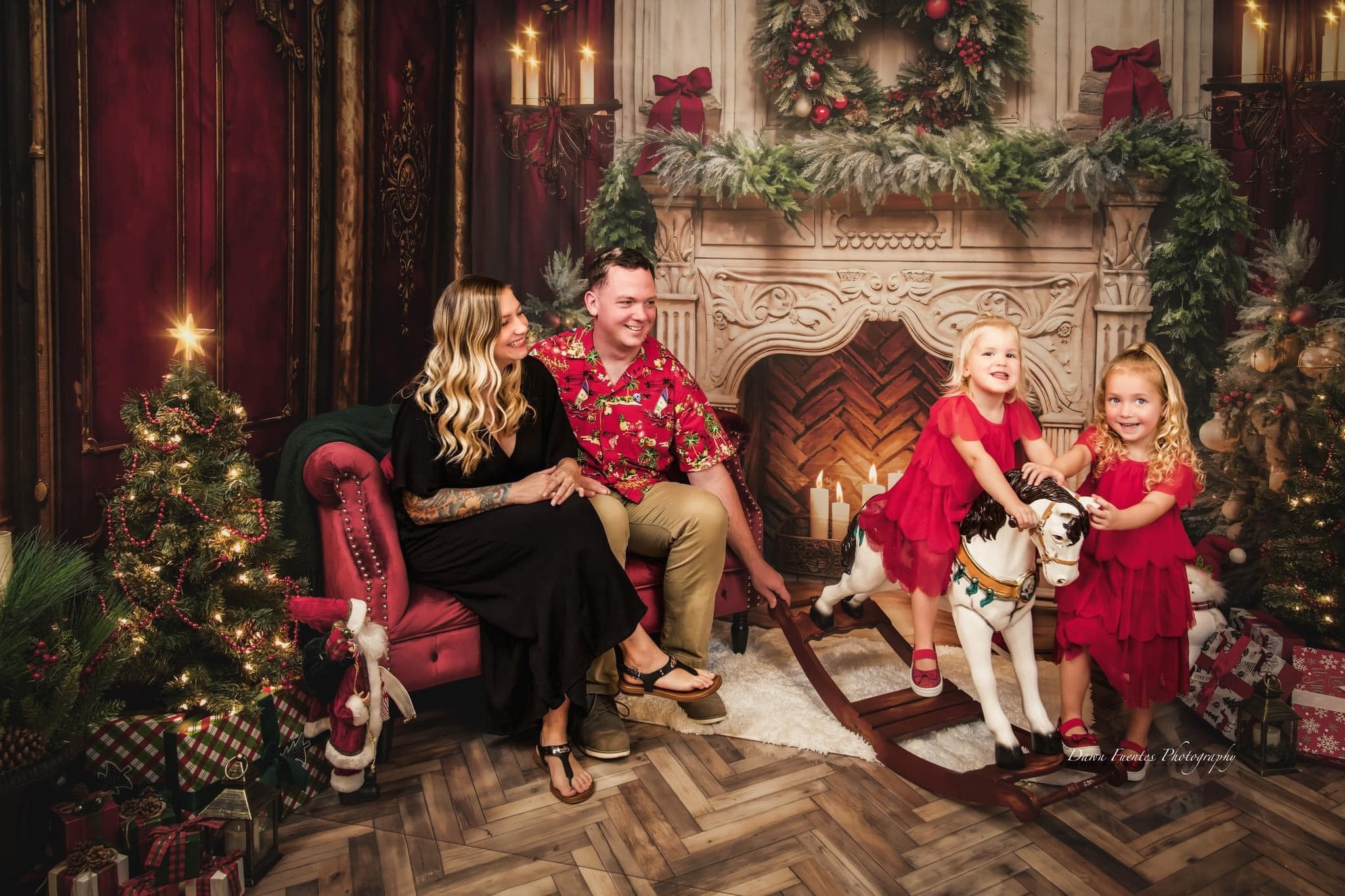 Kate Noël Victorien Mur Rouge Cheminée Ensemble de chambre (8pix8pi&10pix8pi&8pix10pi) - Kate Backdrop FR