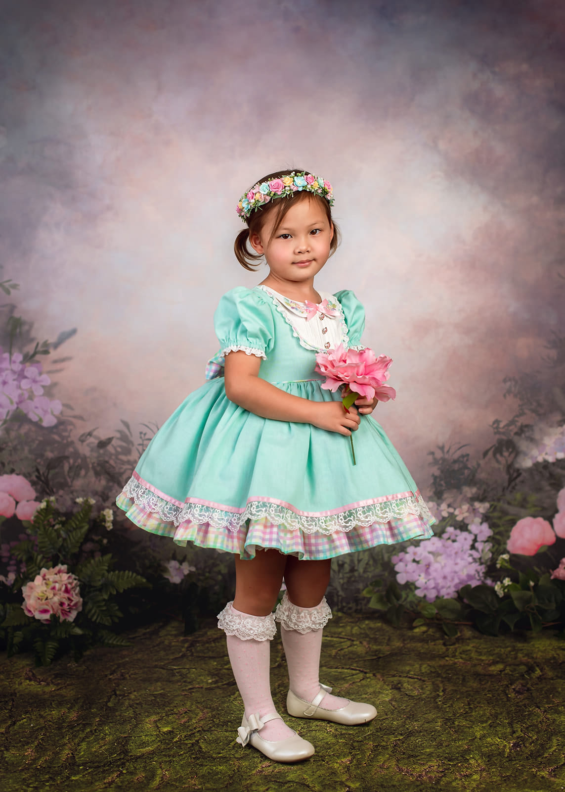 Kate Printemps Jardin Fleurs Violet Toile de fond conçue par GQ - Kate Backdrop FR