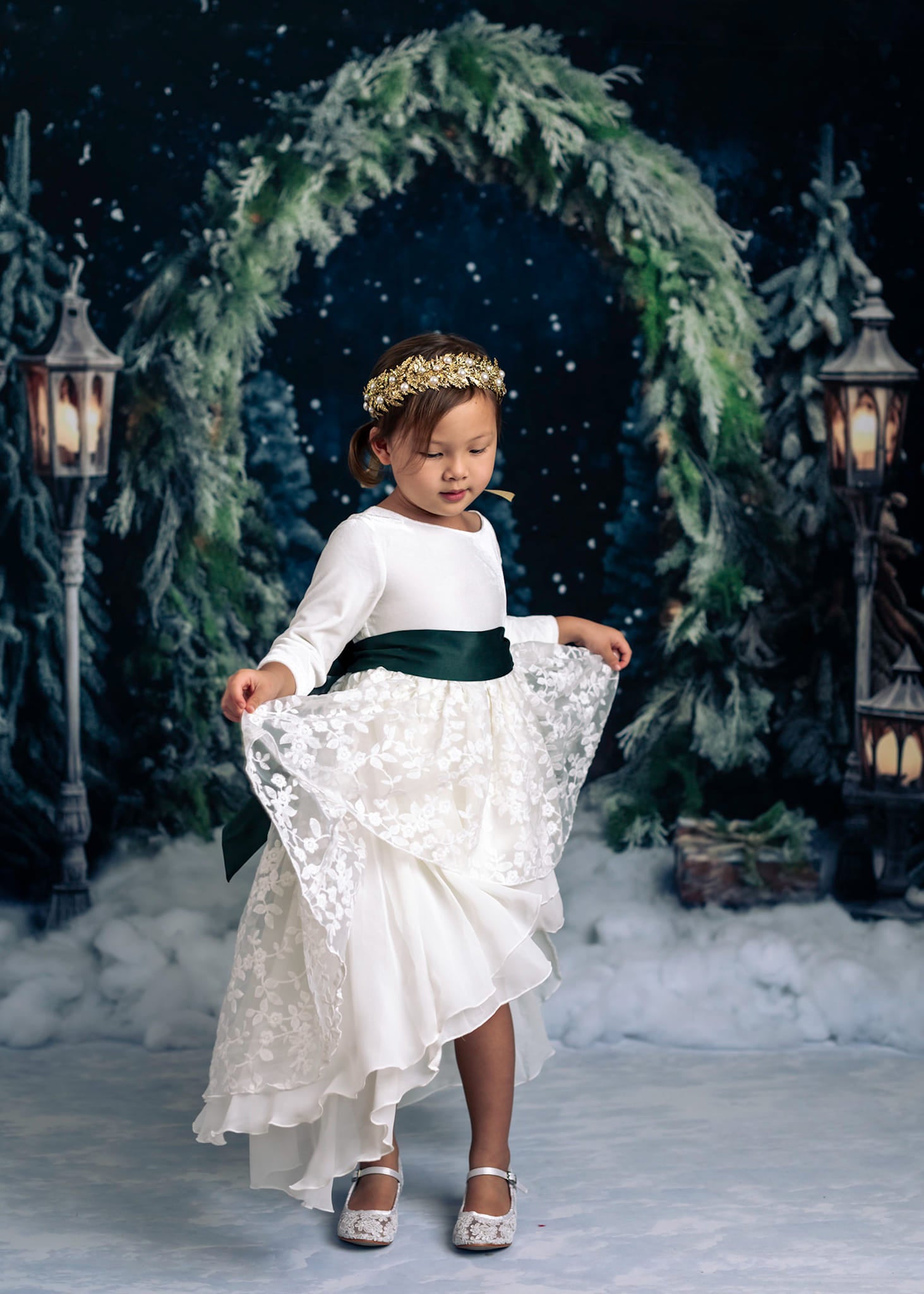 Kate Noël Extérieur Arche Arbres Nuit Toile de fond pour la photographie - Kate Backdrop FR