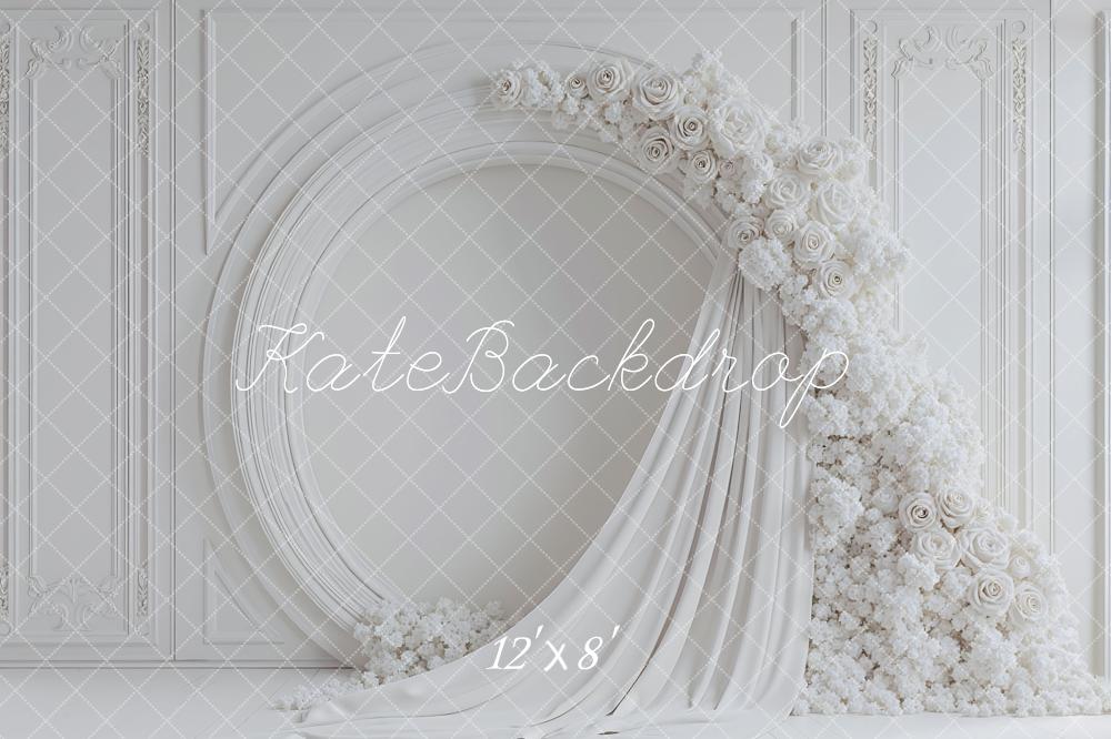 Kate Arc Fleurs Rideau Blanc Élégant Toile de fond conçue par Mini MakeBelieve - Kate Backdrop FR