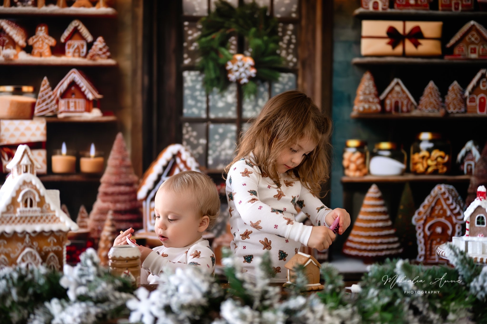 Kate Pain d'épice Cuisine Noël Hiver Toile de fond conçue par Mini MakeBelieve - Kate Backdrop FR