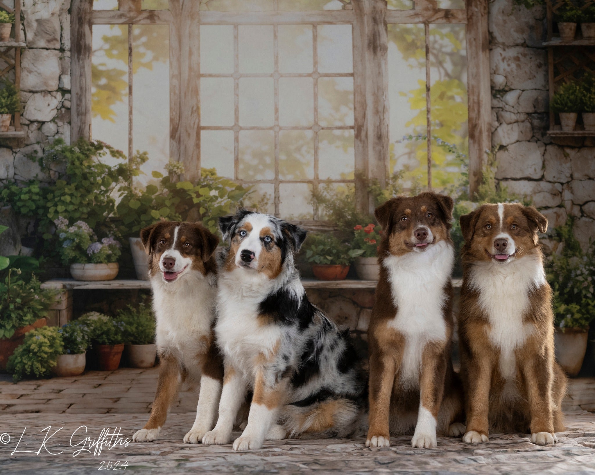 Kate Printemps Plantes Vert Ensoleillé Fenêtre Toile de fond conçue par Chain Photographie - Kate Backdrop FR