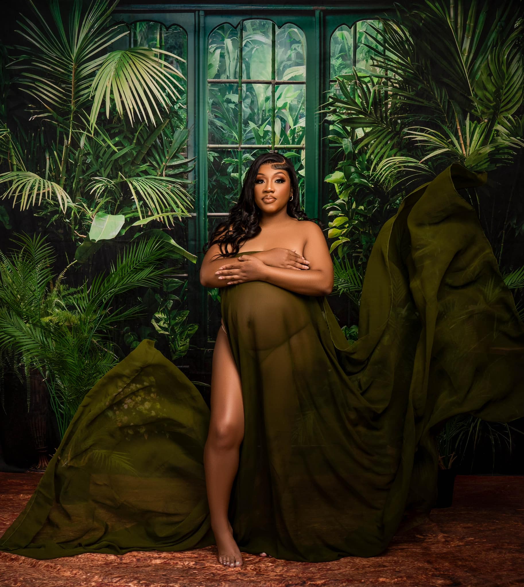 Kate Printemps/Été Vert Plantes Porte Toile de fond conçue par Emetselch - Kate Backdrop FR