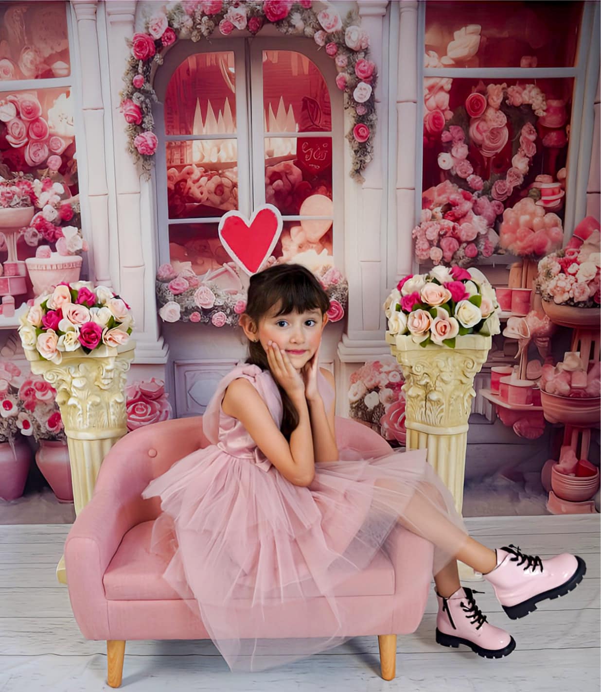 Kate Saint Valentin Rose Boutique de Fleurs Toile de fond conçue par Chain Photographie - Kate Backdrop FR