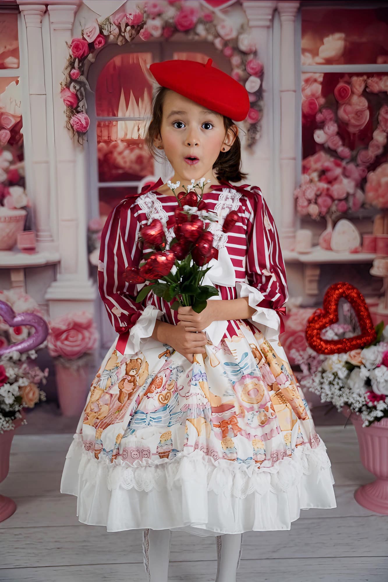 Kate Saint Valentin Rose Boutique de Fleurs Toile de fond conçue par Chain Photographie - Kate Backdrop FR