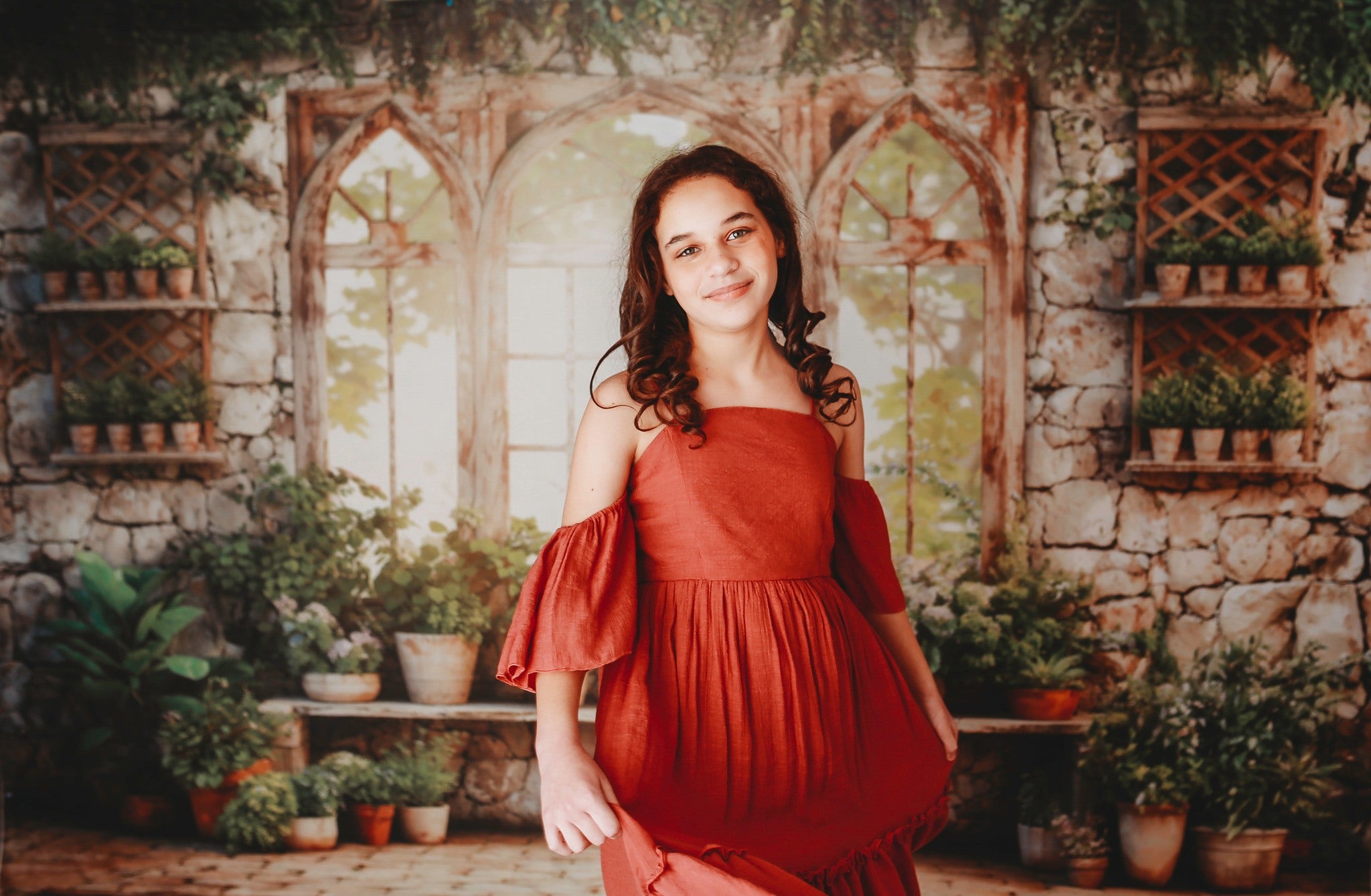 Kate Printemps Plantes Vert Ensoleillé Fenêtre Toile de fond conçue par Chain Photographie - Kate Backdrop FR