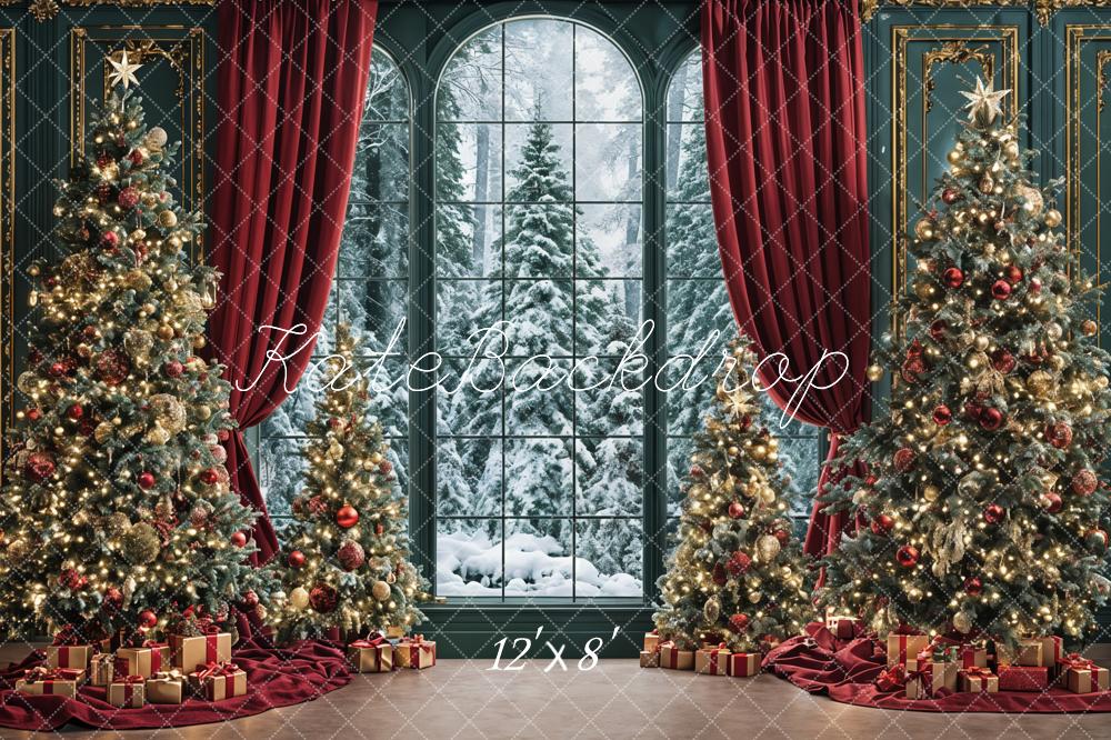Kate Noël Sapin Fenêtre Rideaux Toile de fond conçue par Ashley Paul