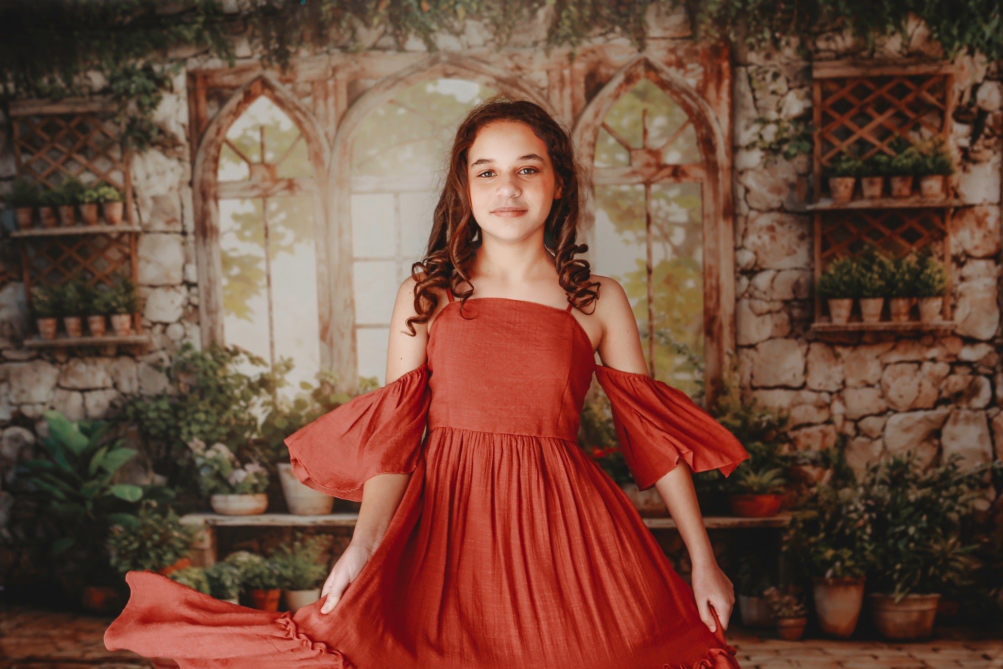 Kate Printemps Plantes Vert Ensoleillé Fenêtre Toile de fond conçue par Chain Photographie - Kate Backdrop FR