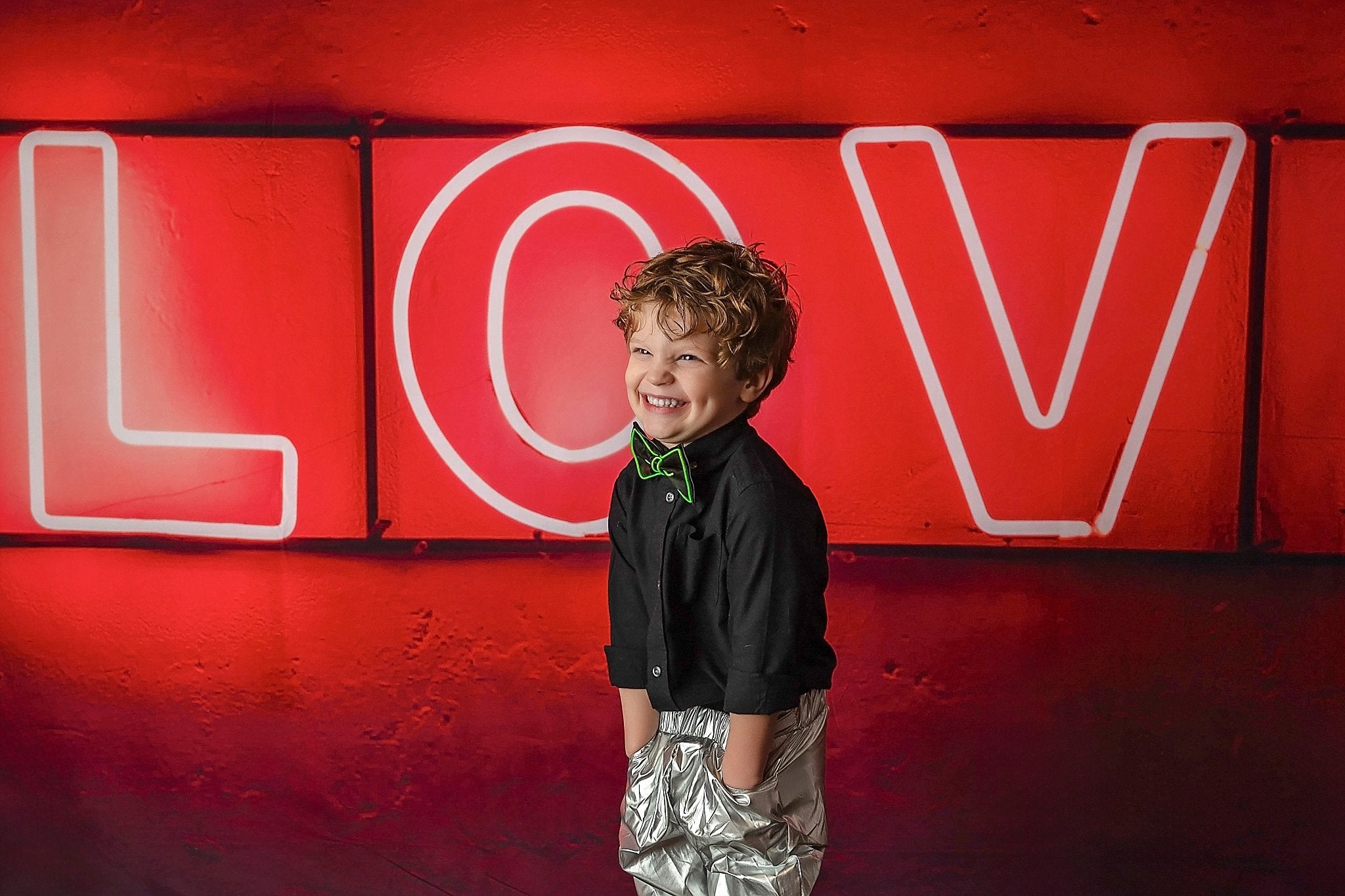 Kate Saint Valentin LOVE Lumière Rouge Toile de fond conçue par Chain Photographie - Kate Backdrop FR