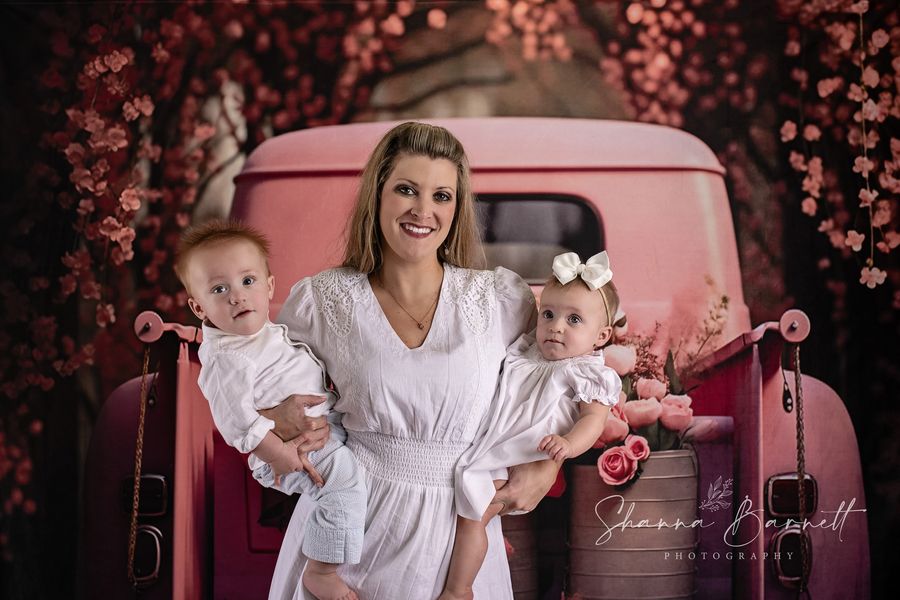 Kate Saint Valentin Rose Fleurs Camion Toile de fond conçue par Chain Photographie - Kate Backdrop FR