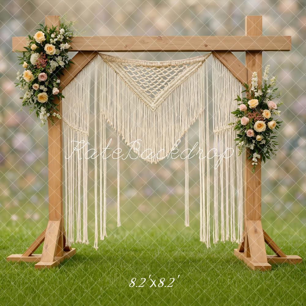 Kate Mariage Arche Fleurs Macramé Toile de fond conçue par Mini MakeBelieve