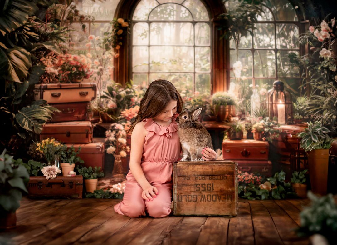 Kate Printemps Plante verte Fenêtre Chambre Toile de fond conçue par Chain Photographie - Kate Backdrop FR