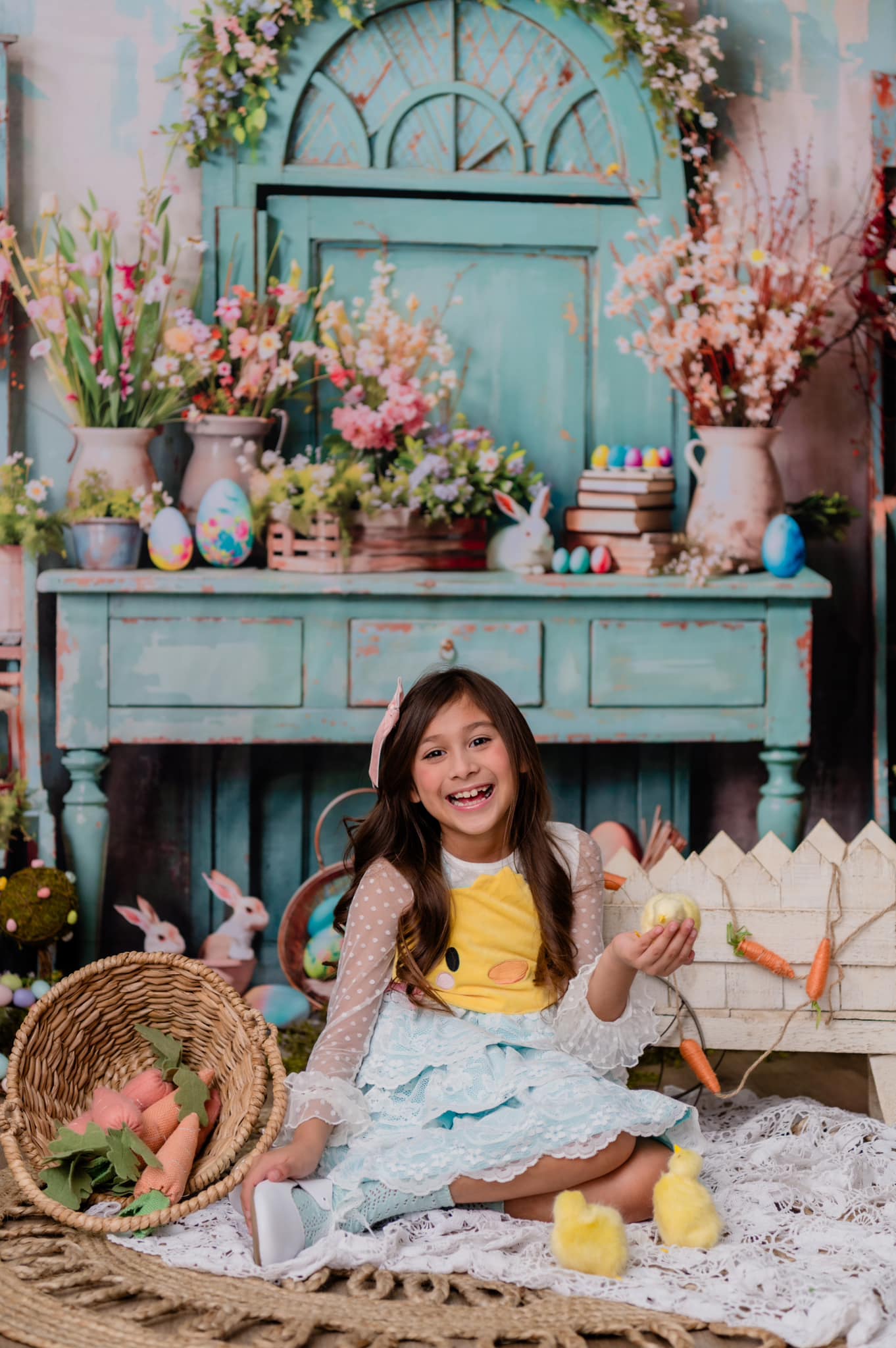 Kate Pâques Verdure Fleurs Lapin Œufs Toile de fond conçue par Emetselch - Kate Backdrop FR