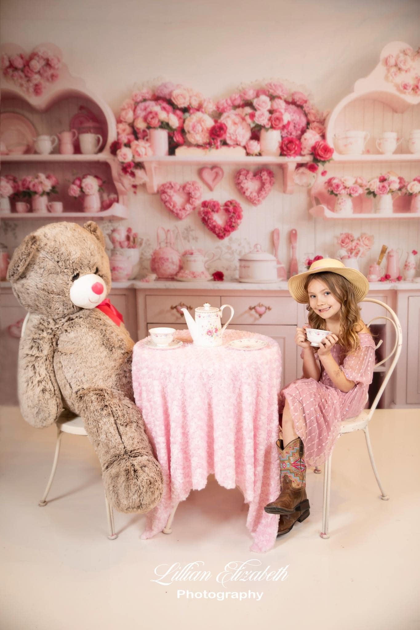 Kate Saint Valentin Rose Fleurs Cuisine Toile de fond conçue par Emetselch - Kate Backdrop FR