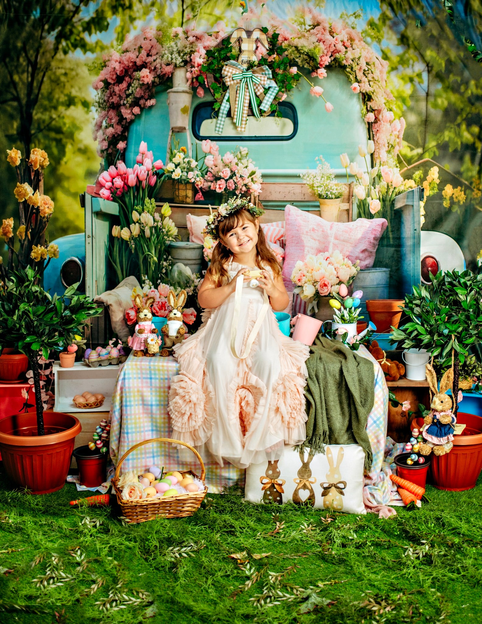 Kate Fleurs Printemps Camion Toile de fond conçue par Emetselch - Kate Backdrop FR