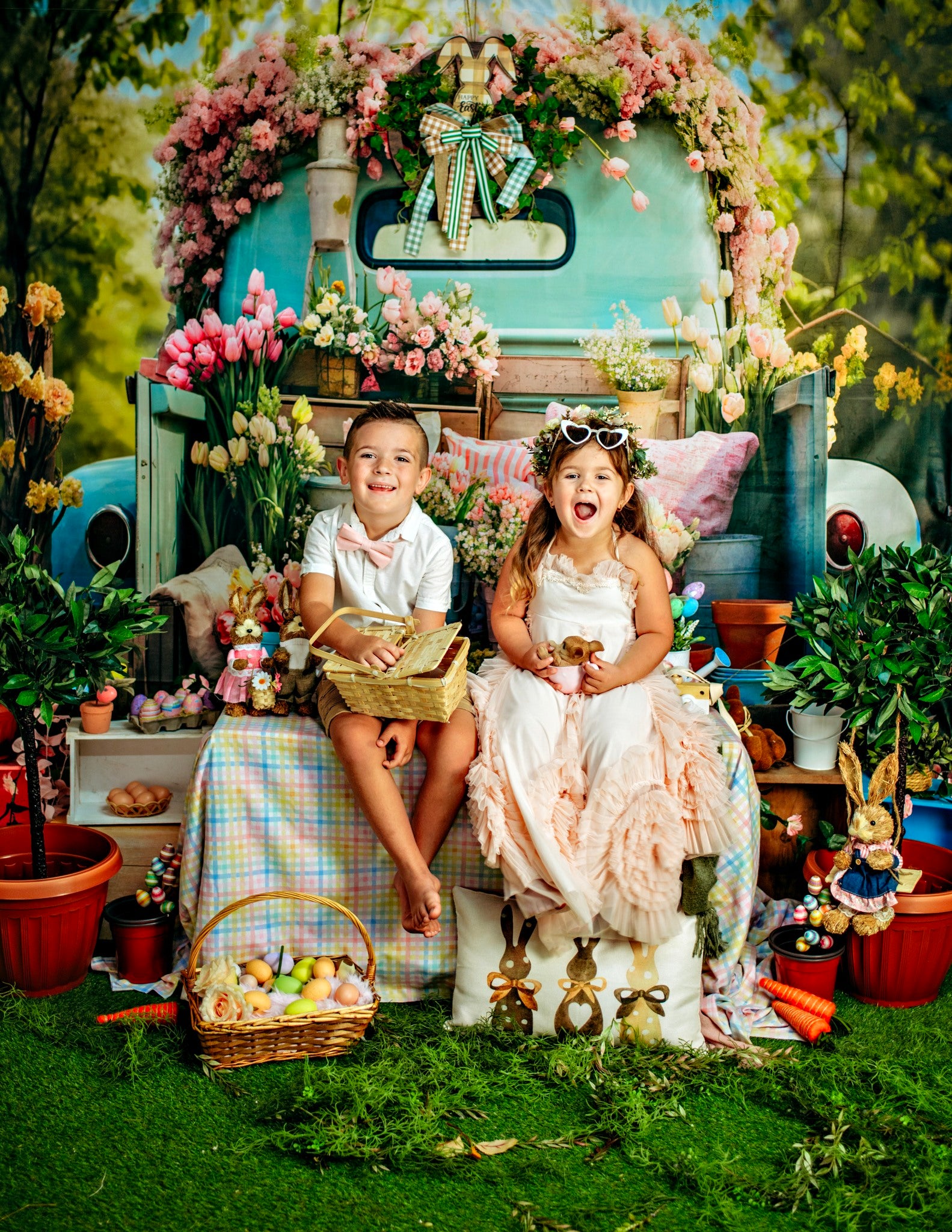 Kate Fleurs Printemps Camion Toile de fond conçue par Emetselch - Kate Backdrop FR