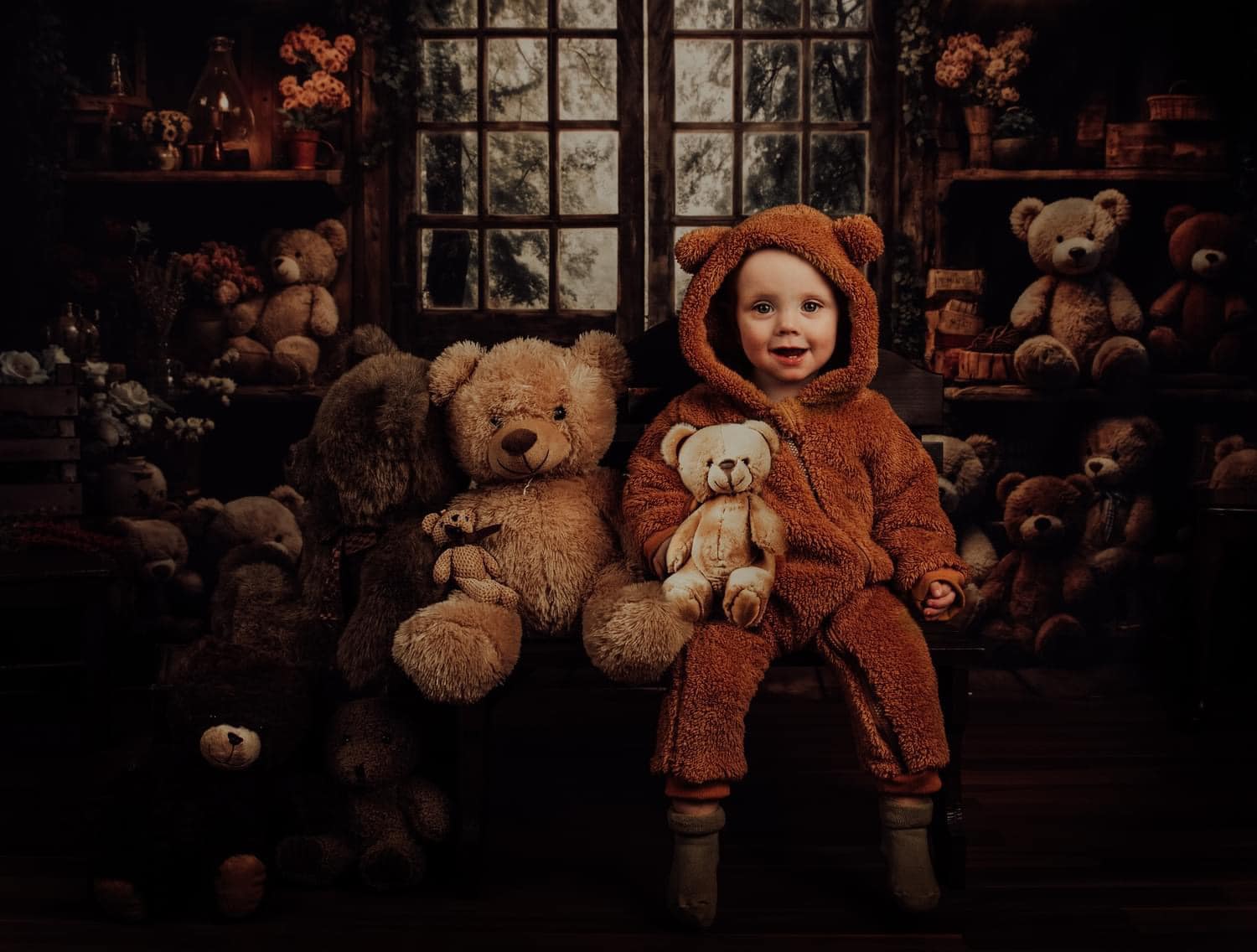 Kate Printemps Lanterne Ours en peluche Porte Toile de fond conçue par Emetselch - Kate Backdrop FR