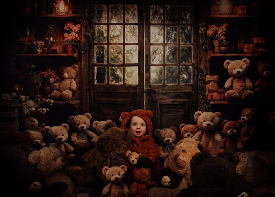 Kate Printemps Lanterne Ours en peluche Porte Toile de fond conçue par Emetselch - Kate Backdrop FR