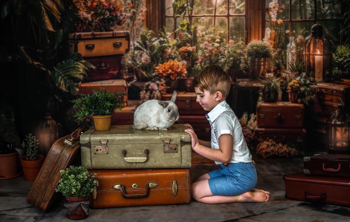 Kate Printemps Plante verte Fenêtre Chambre Toile de fond conçue par Chain Photographie - Kate Backdrop FR