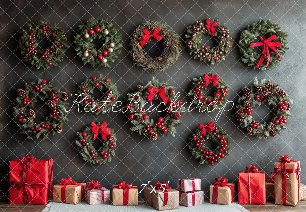 Kate Noël Couronnes Cadeaux Rouge Toile de fond conçue par Patty Roberts - Kate Backdrop FR