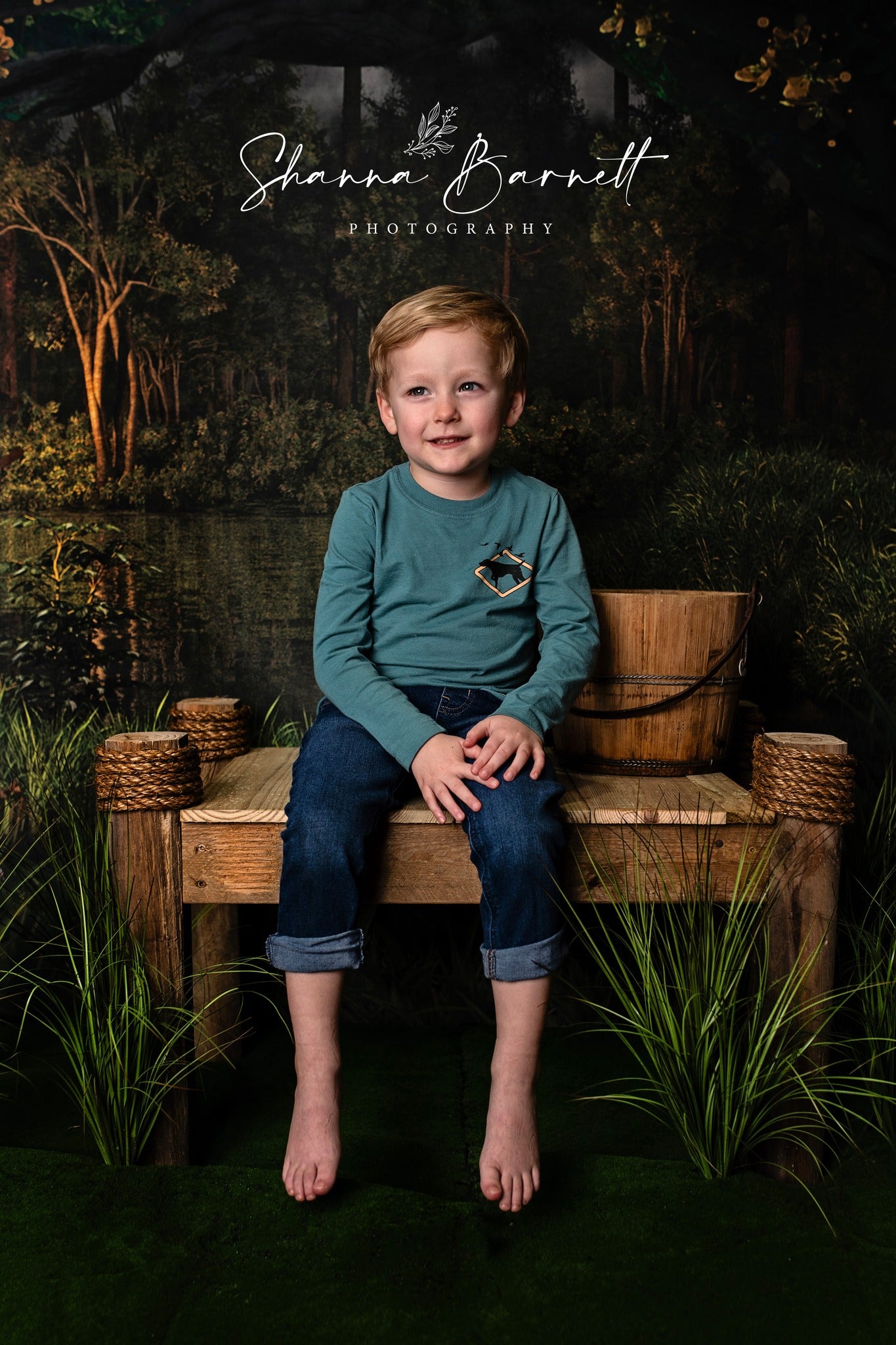 Kate Été Forêt Pêcher Vert Toile de fond pour la photographie - Kate Backdrop FR