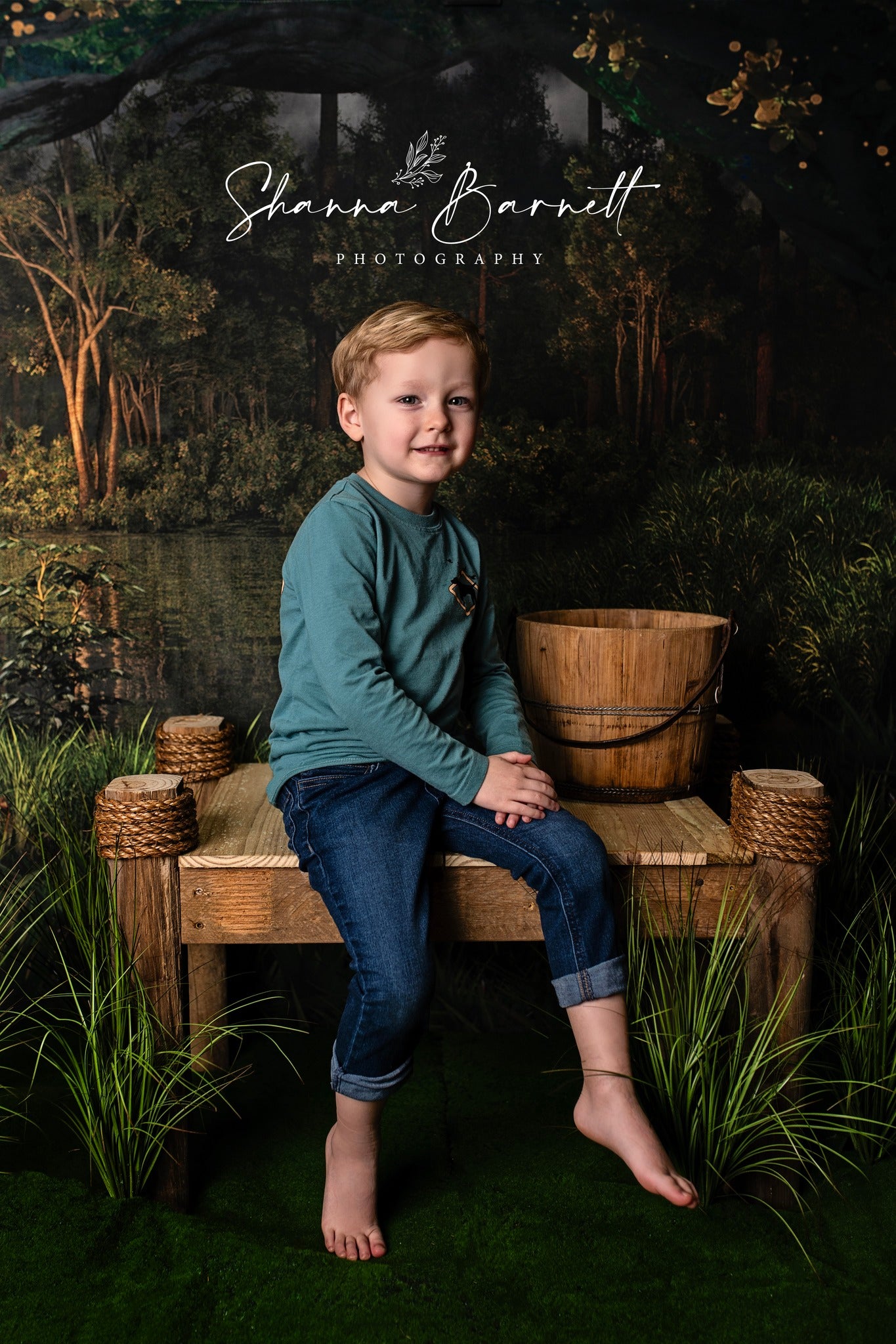 Kate Été Forêt Pêcher Vert Toile de fond pour la photographie - Kate Backdrop FR