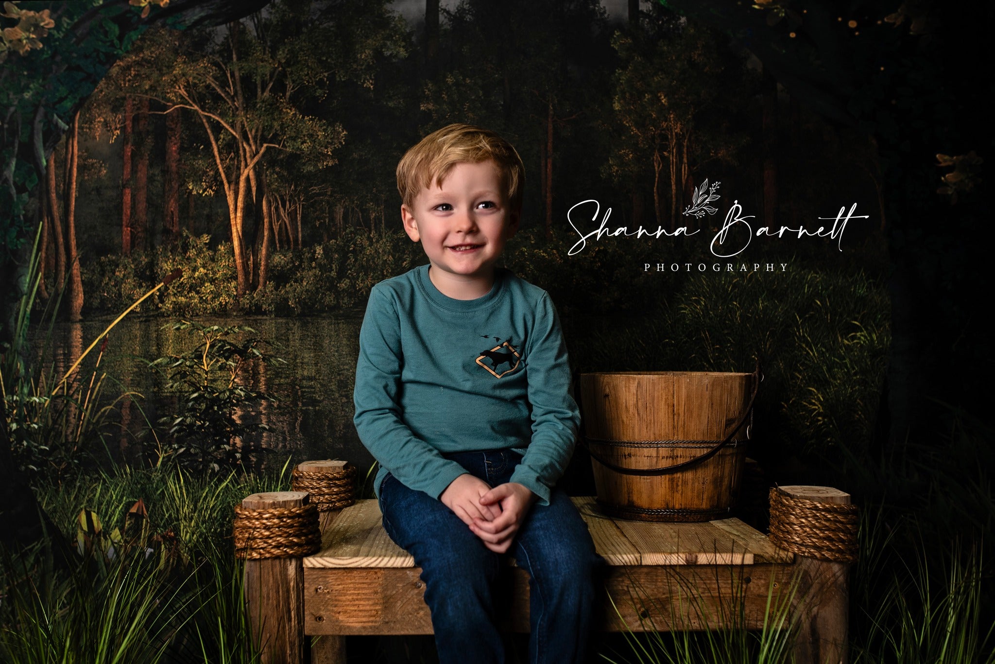 Kate Été Forêt Pêcher Vert Toile de fond pour la photographie - Kate Backdrop FR