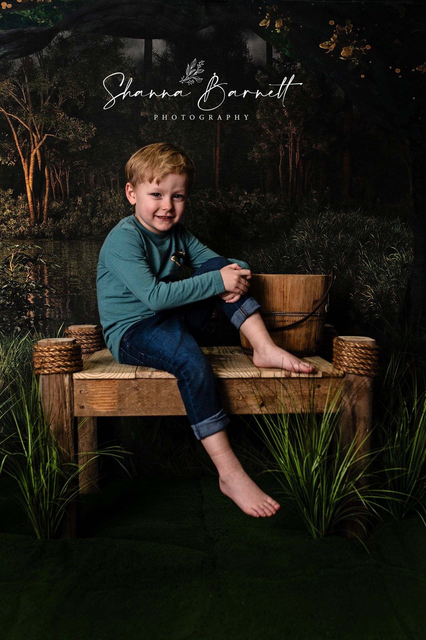 Kate Été Forêt Pêcher Vert Toile de fond pour la photographie - Kate Backdrop FR