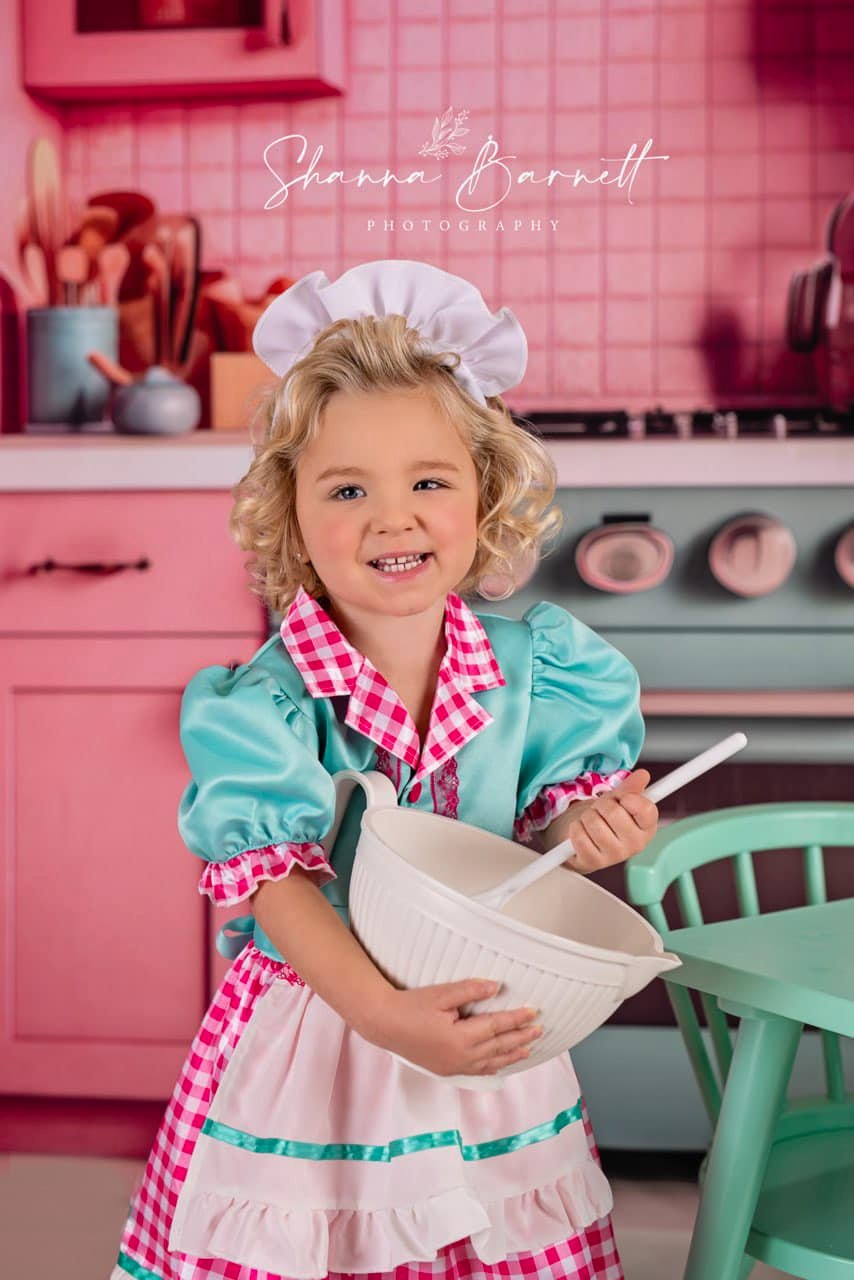 Kate Rose Maison de poupées Cuisine Toile de fond conçue par Mandy Ringe - Kate Backdrop FR