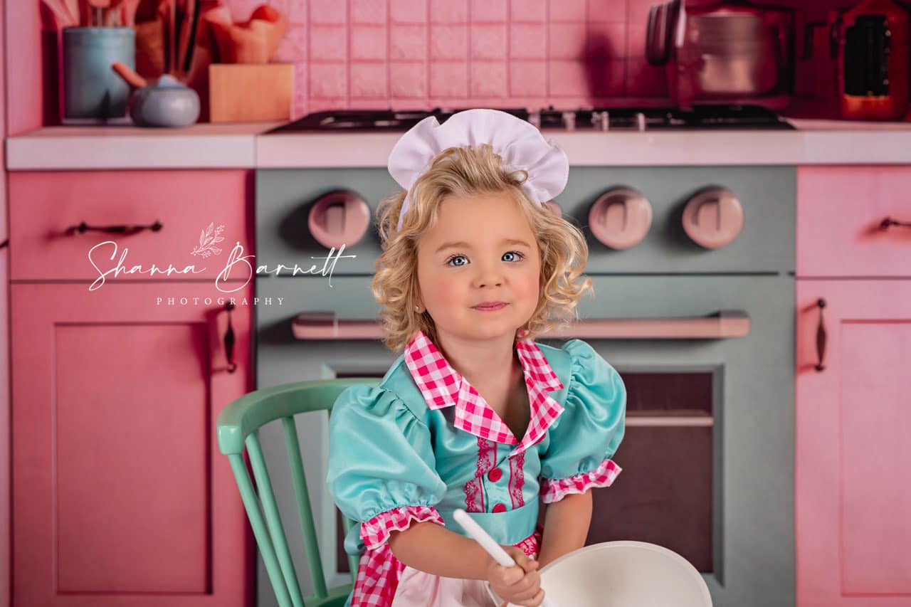 Kate Rose Maison de poupées Cuisine Toile de fond conçue par Mandy Ringe - Kate Backdrop FR