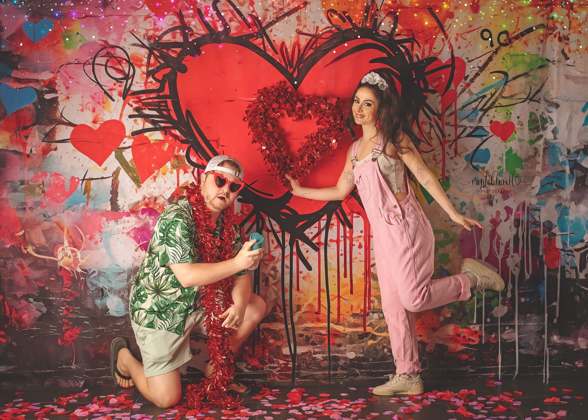 Kate Saint-Valentin Amour Griffonnage Toile de fond conçue par Chain Photographie - Kate Backdrop FR