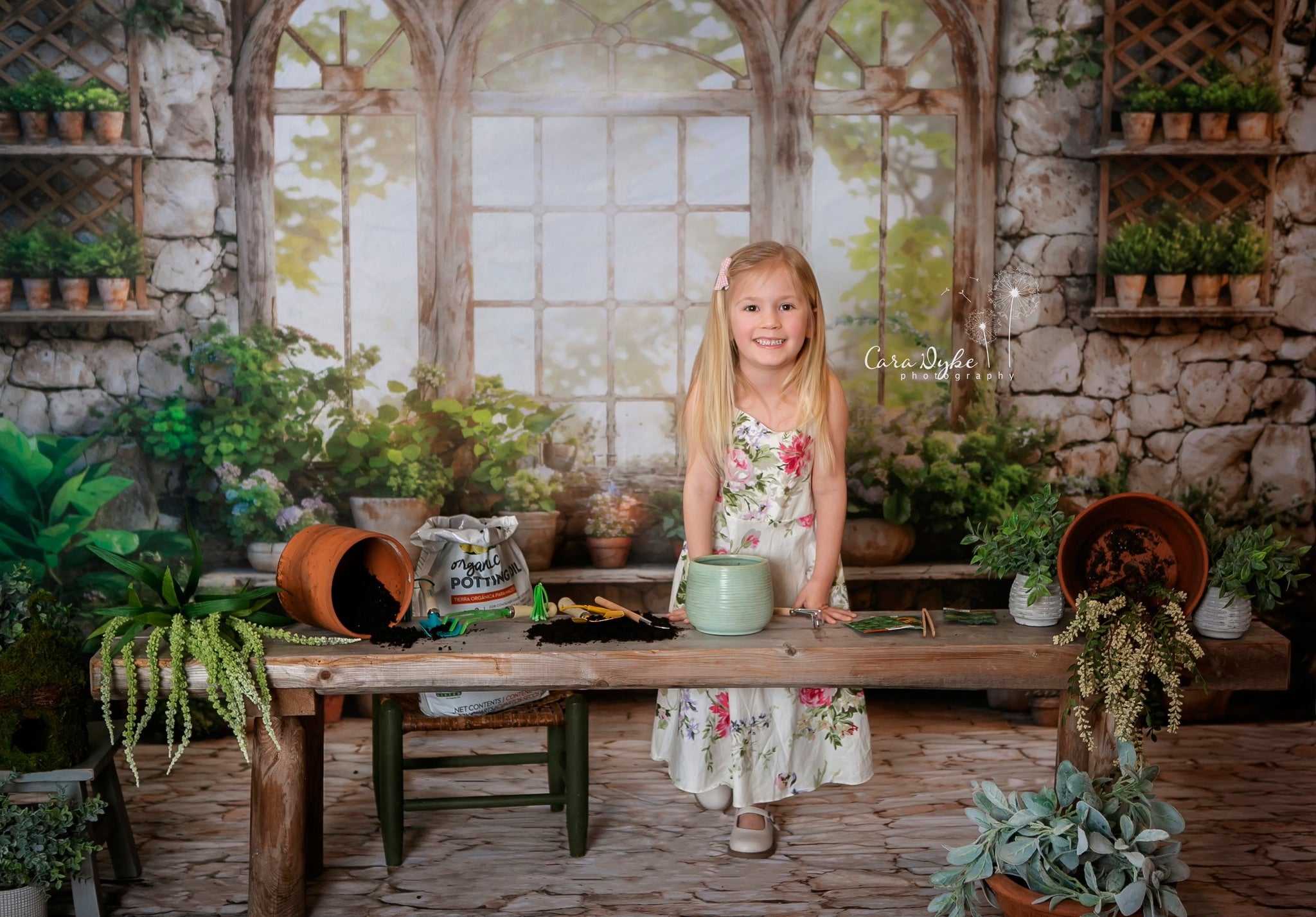 Kate Printemps Plantes Vert Ensoleillé Fenêtre Toile de fond conçue par Chain Photographie - Kate Backdrop FR