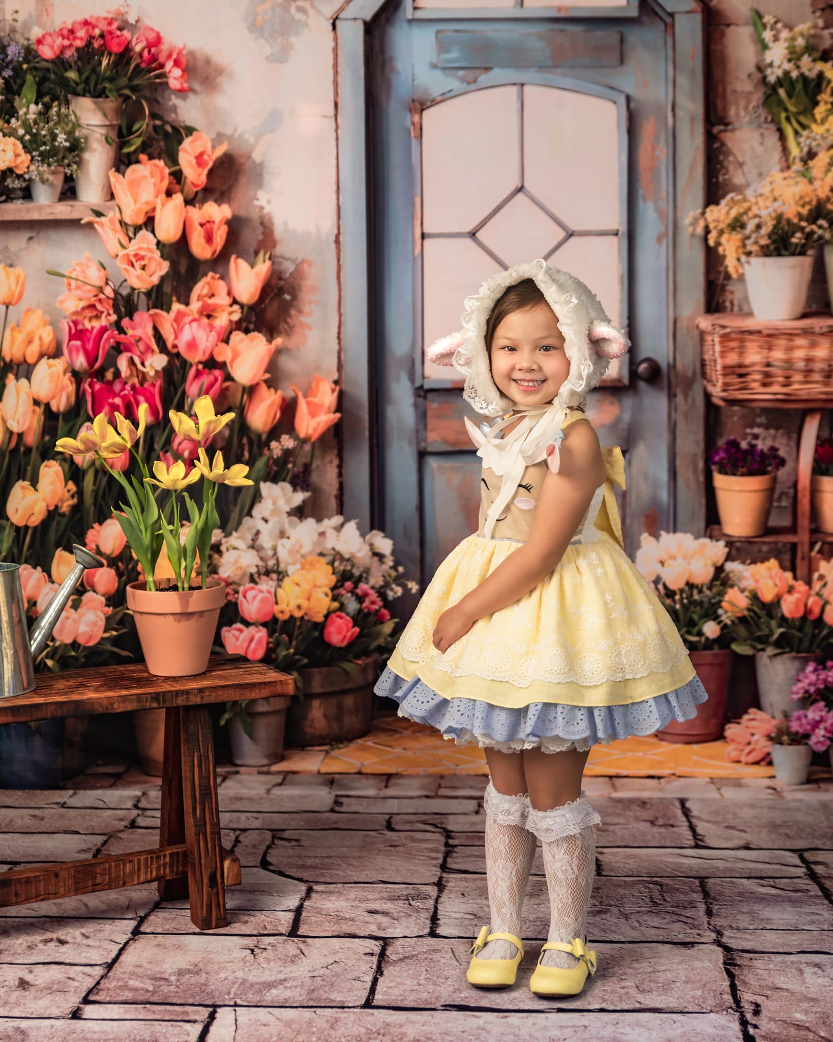 Kate Printemps Fleurs Tulipes Serre Toile de fond conçue par Emetselch - Kate Backdrop FR