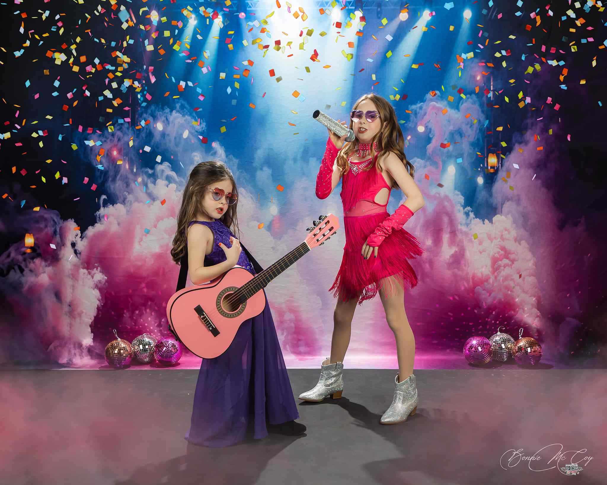 Kate Rose Fumée Scène Lumière Toile de fond+Bleu Violet Scène Sol Toile de fond - Kate Backdrop FR