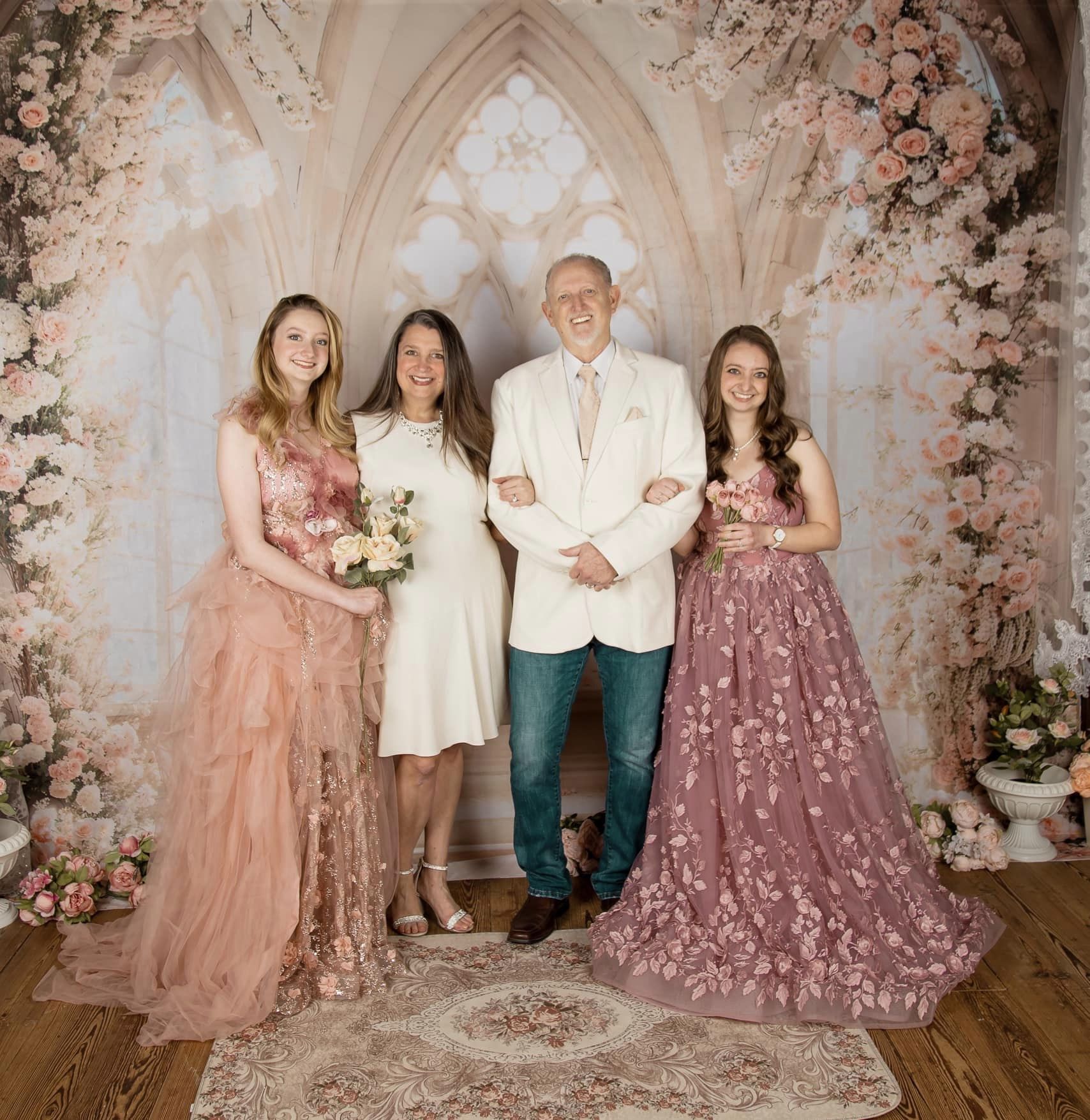 Kate Printemps Blanc Fleurs Fenêtre Mariage Toile de fond conçue par Emetselch