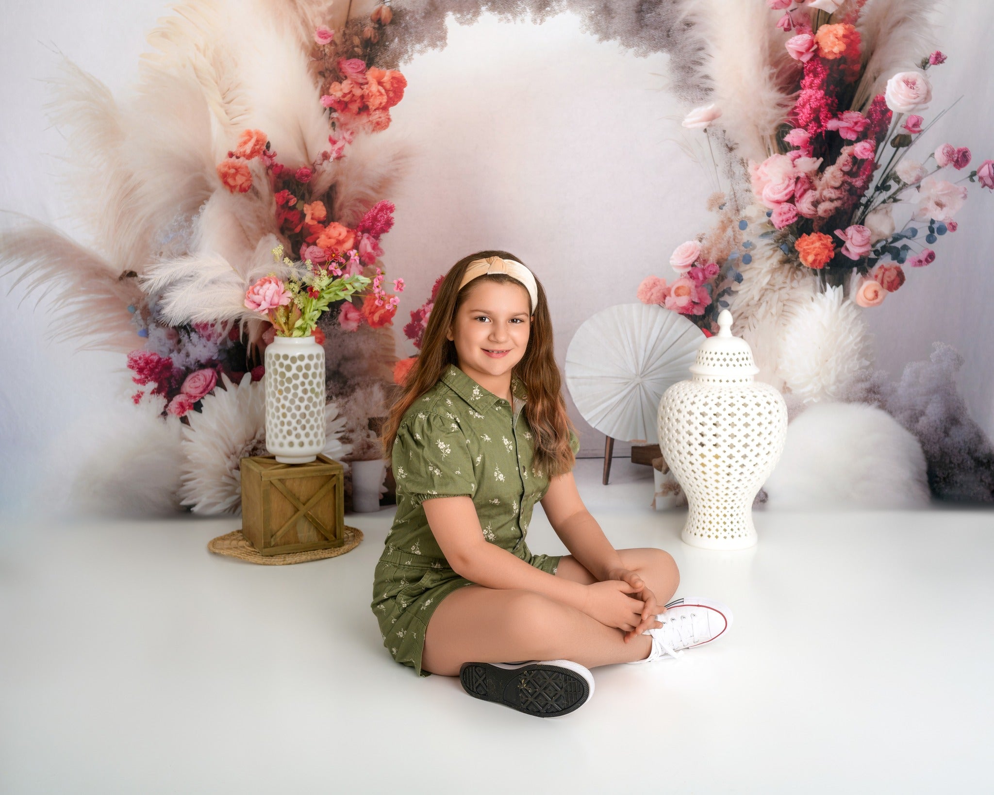 Kate Bohème Arche florale Blanc Mur Toile de fond pour la photographie - Kate Backdrop FR