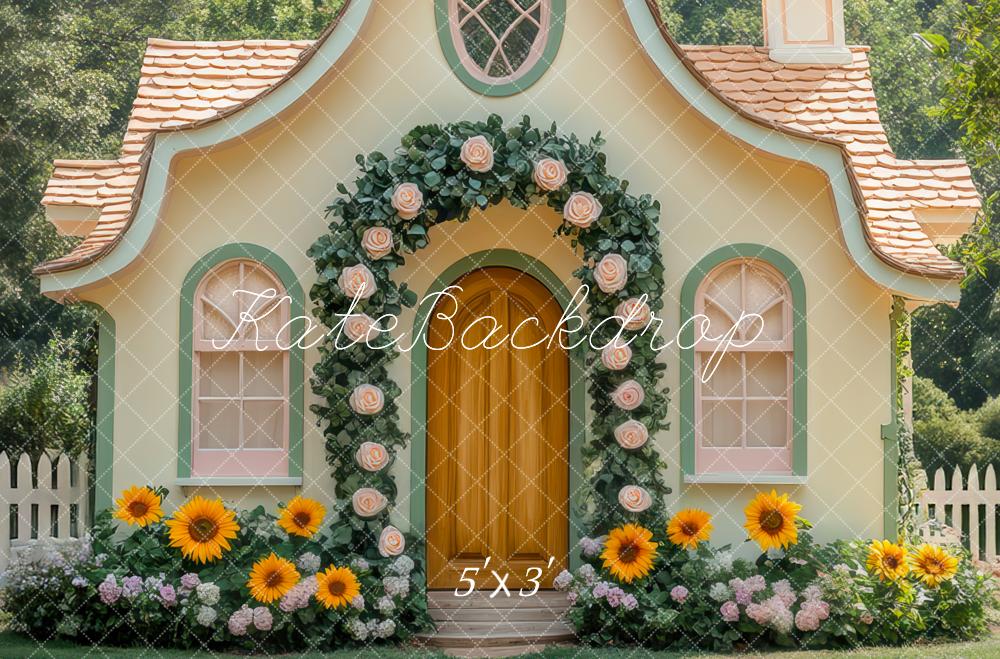Kate Maison Arche Roses Tournesols Toile de fond conçue par Mini MakeBelieve - Kate Backdrop FR