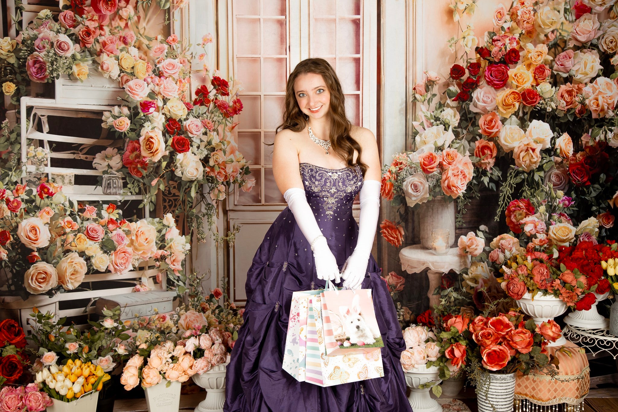 Kate Saint Valentin Fleurs Colorées Porte Toile de fond conçue par Emetselch - Kate Backdrop FR