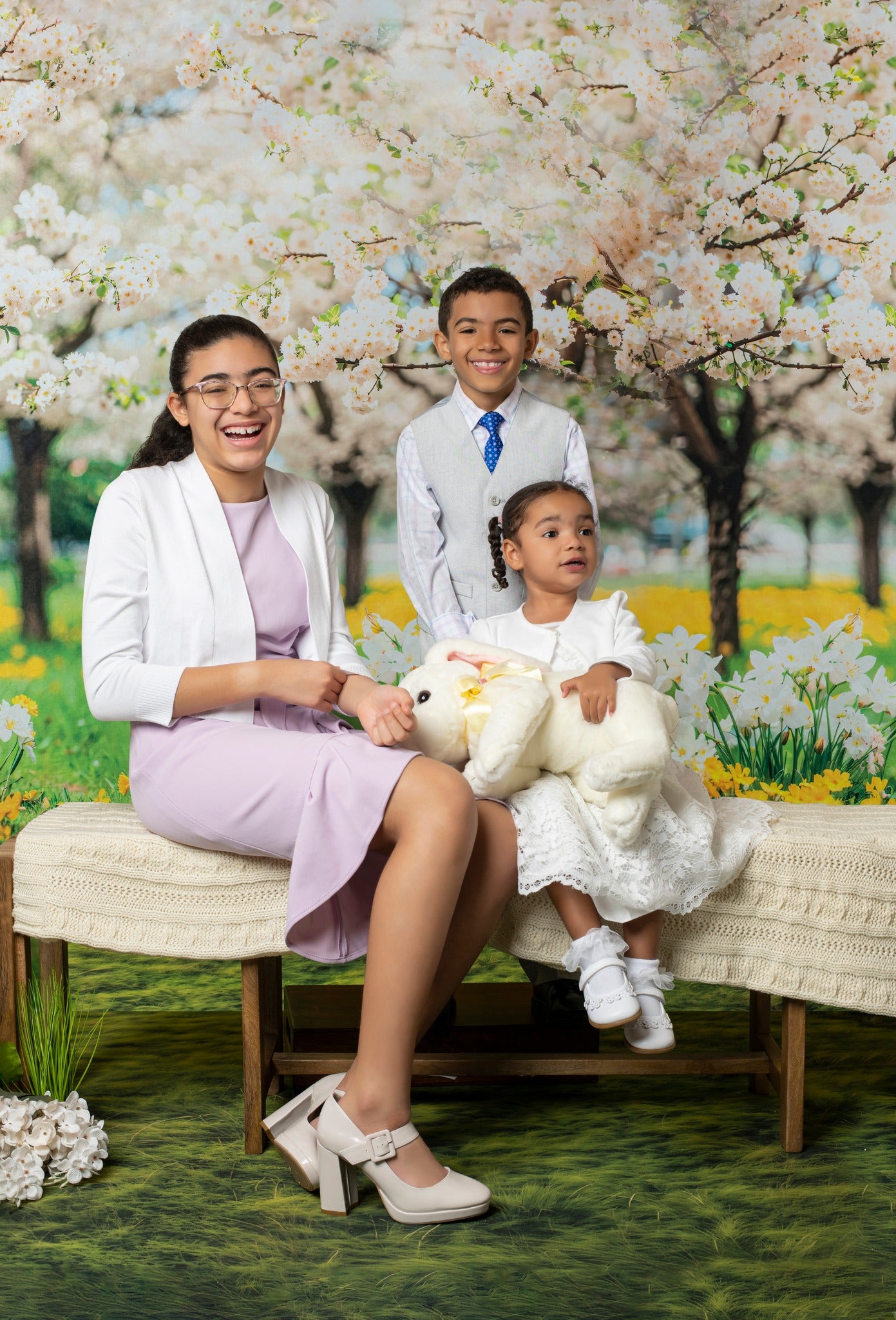 Kate Printemps Fleurs Prairie Arbres Toile de fond conçue par Chain Photographie - Kate Backdrop FR