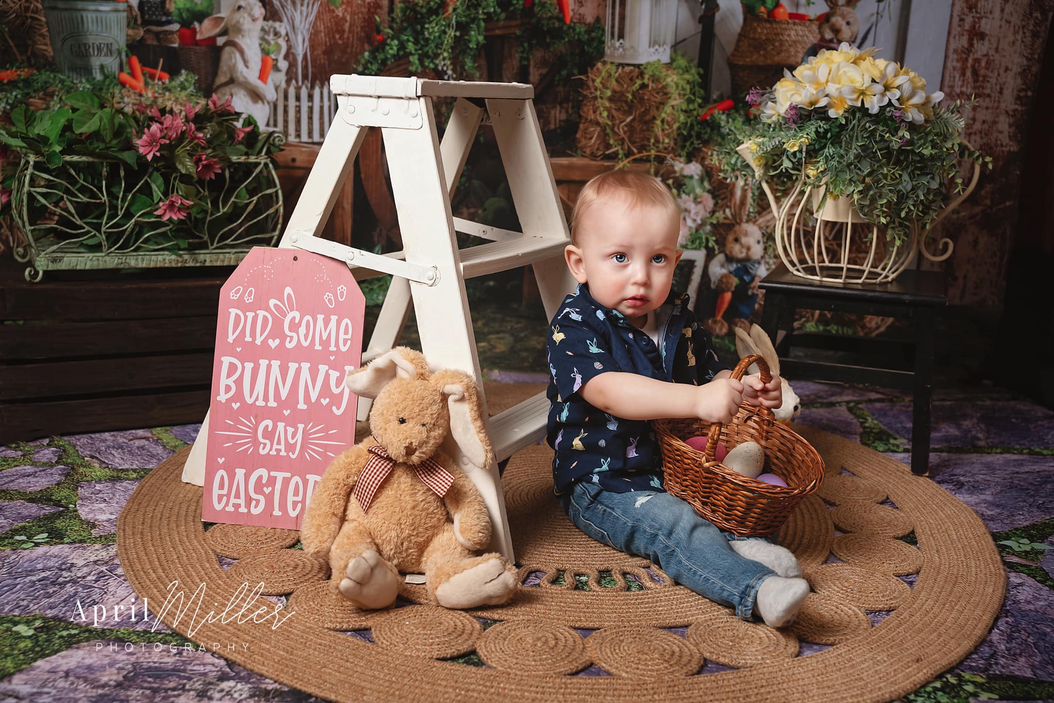 Kate Printemps Pâques Grange Lapin Toile de fond conçue par Emetselch - Kate Backdrop FR