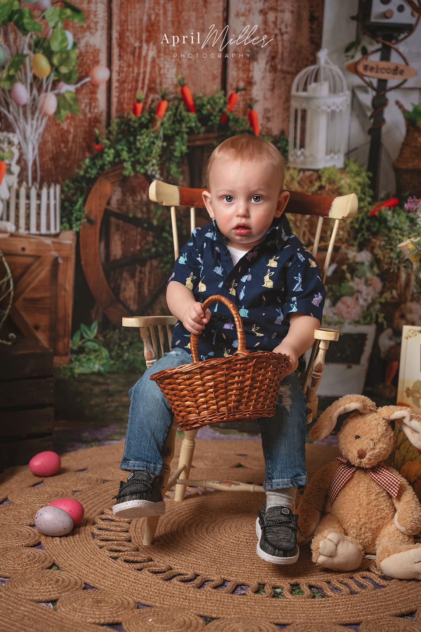 Kate Printemps Pâques Grange Lapin Toile de fond conçue par Emetselch - Kate Backdrop FR