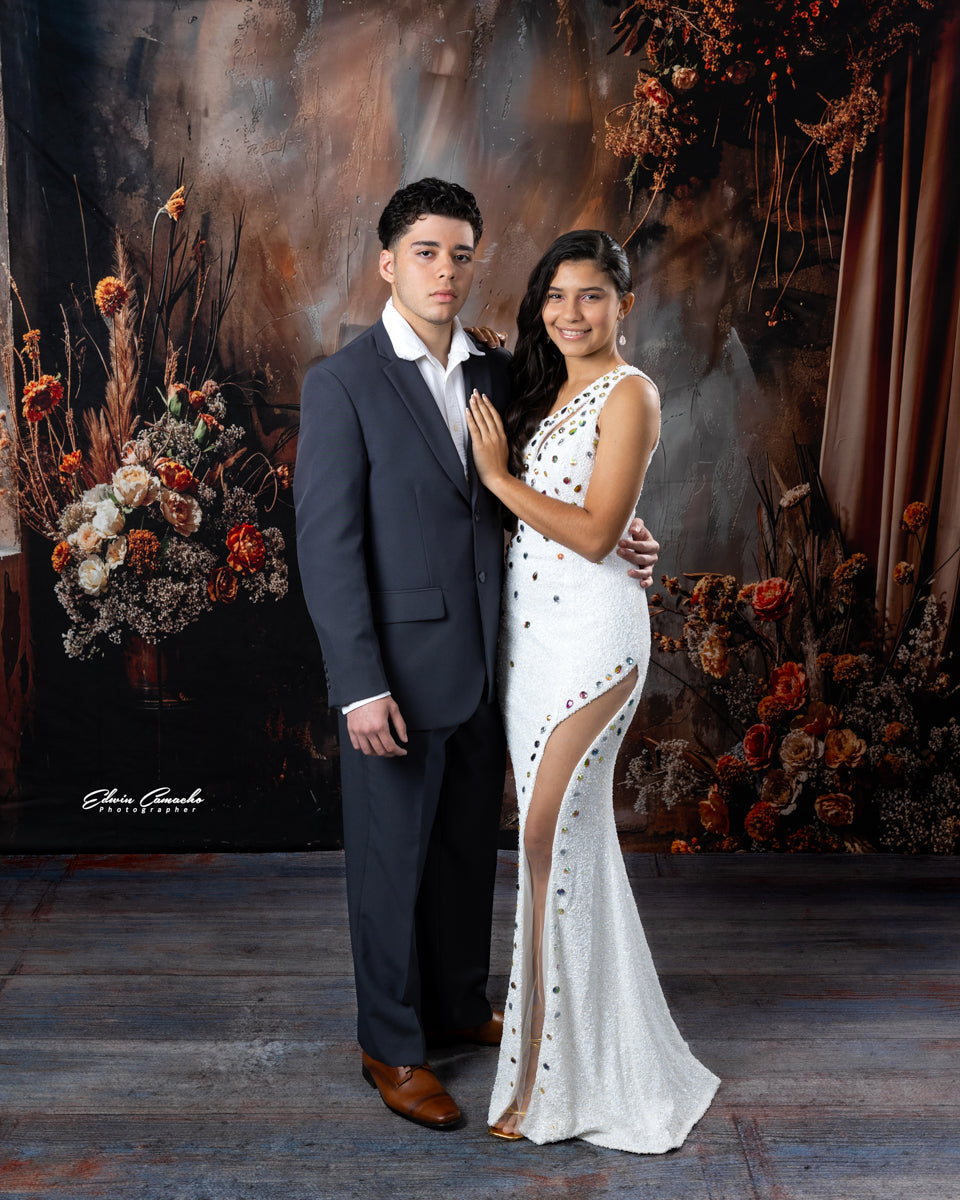 Kate Bohème Abstrait Fleur séchée Rideau Brun Toile de fond conçue par Emetselch - Kate Backdrop FR