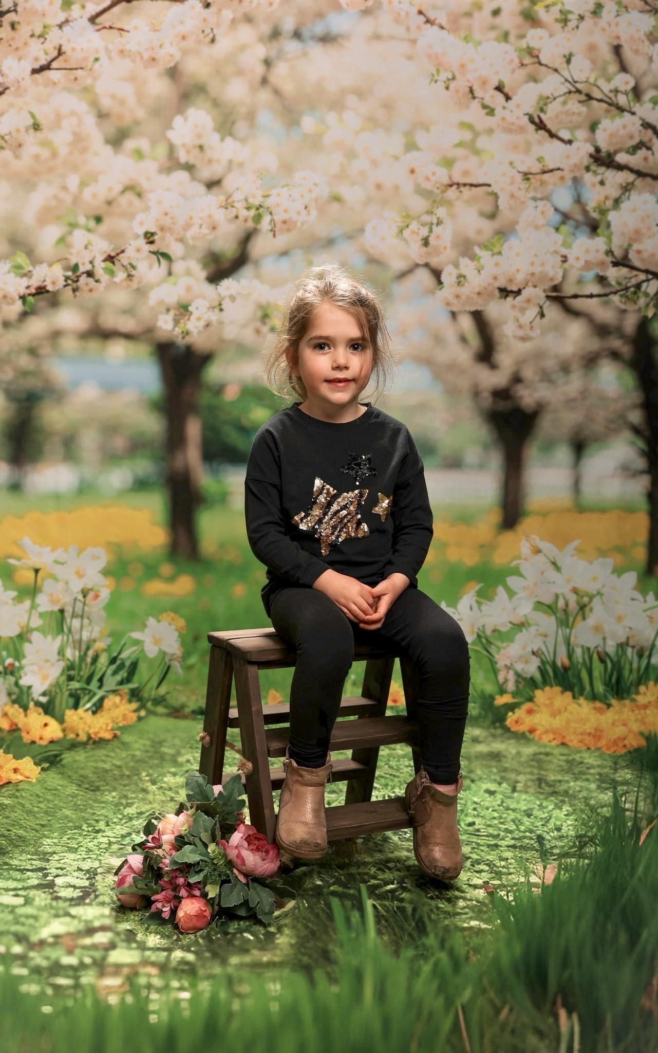 Kate Printemps Fleurs Prairie Arbres Toile de fond+Printemps Vert Herbe Sol Toile de fond - Kate Backdrop FR