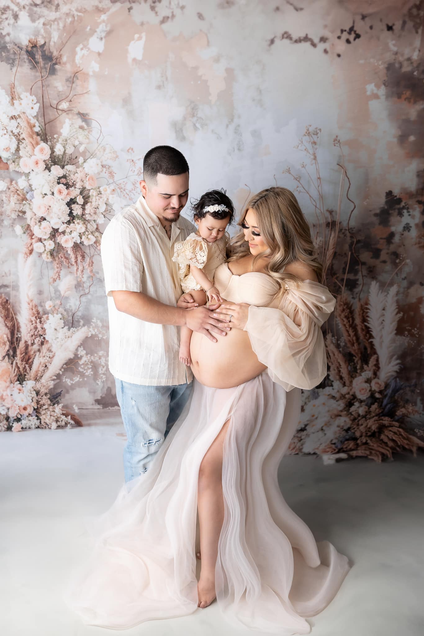 Kate Bohème Art abstrait Fleur Roseau Gris clair Toile de fond conçue par Emetselch - Kate Backdrop FR