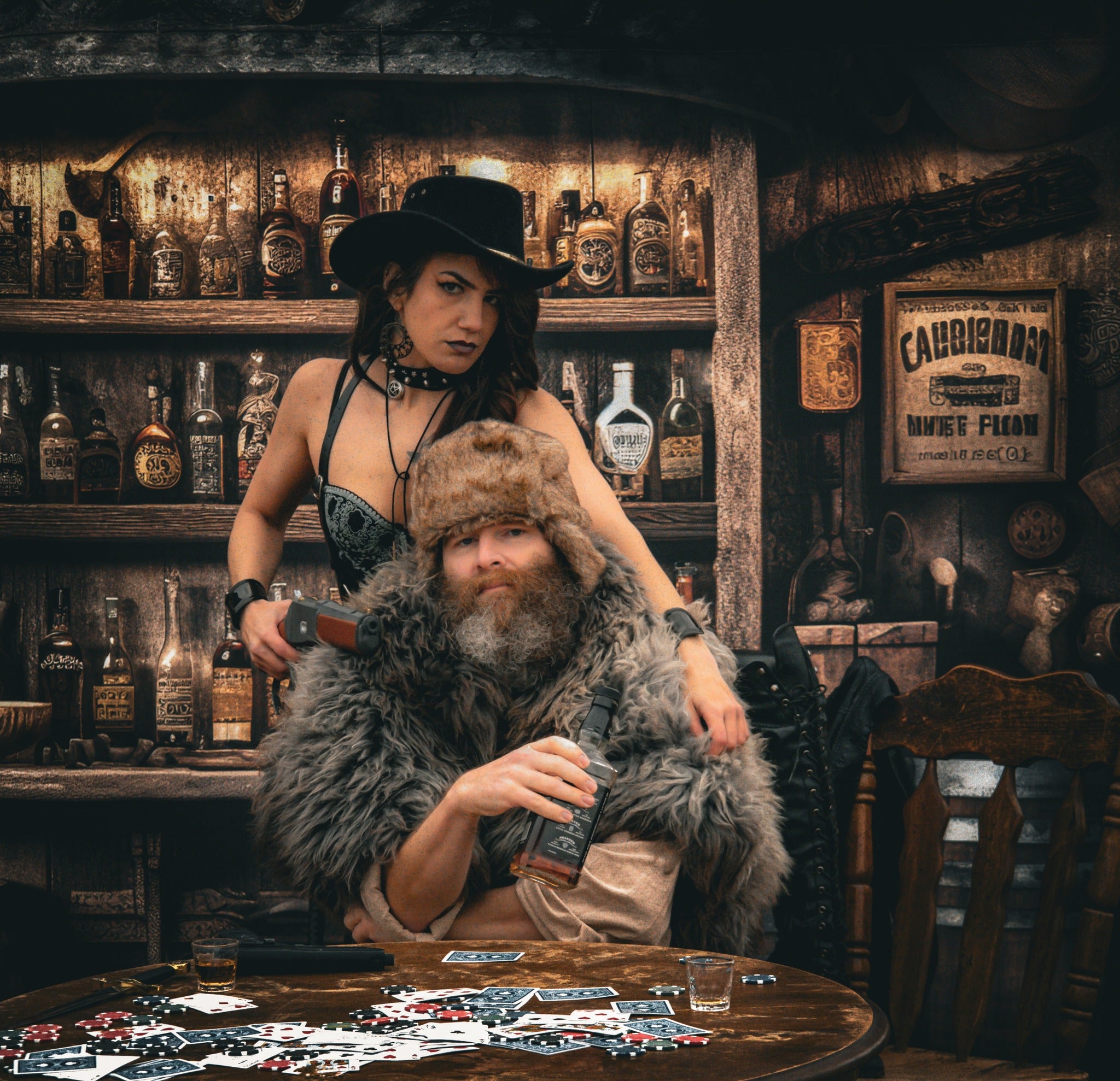 Kate Vieux Occidental Salon Mur Toile de fond conçue par Mandy Ringe - Kate Backdrop FR