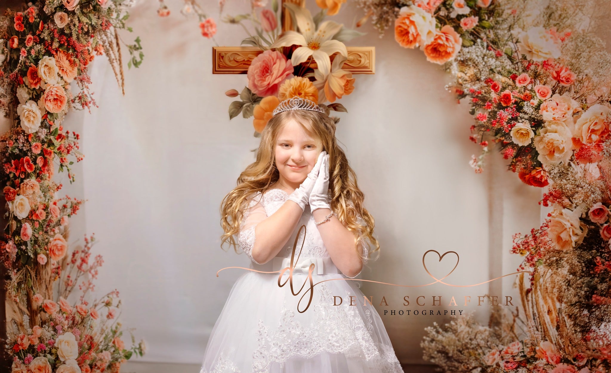 Kate Printemps Mariage Fleurs Blanc Arche Toile de fond conçue par Emetselch - Kate Backdrop FR